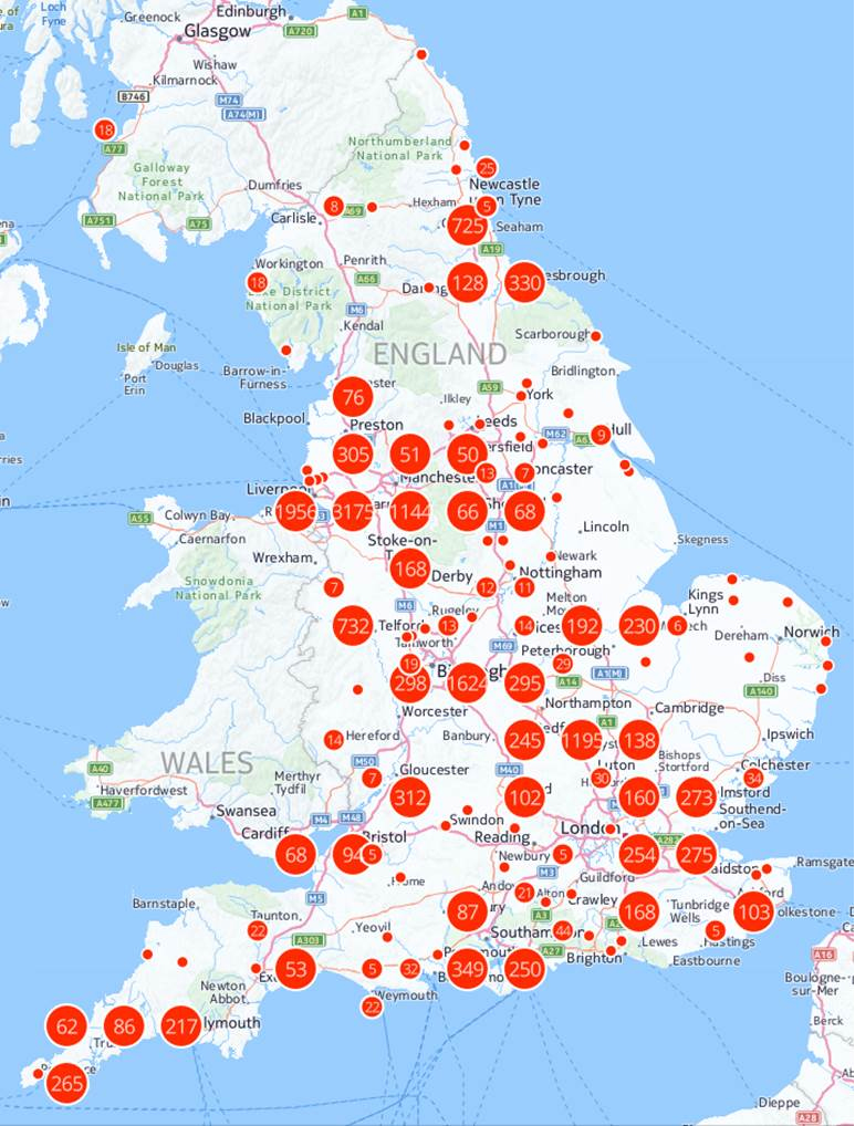 All Land Registry titles owned by the HCA